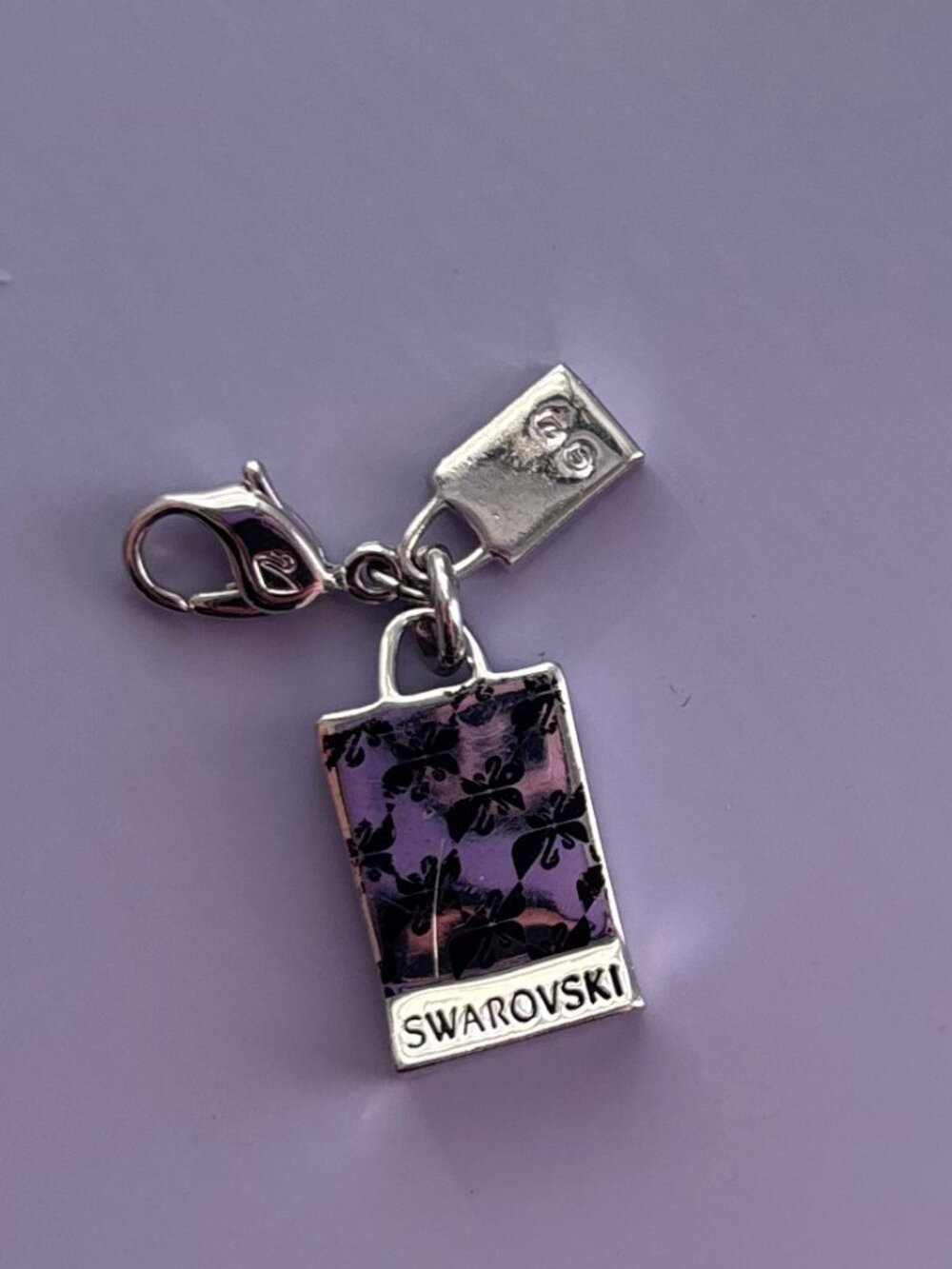 Swarovski shopping bag charm for braclet monogram pattern